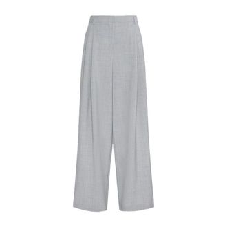 Max Mara Smmtartufo Wijde Broek - Dames - Broeken - Grijs - Maat: M Zijde