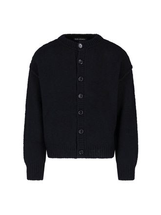 Our Legacy Black Wool Patchwork Button Cardigan