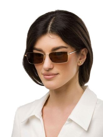 Furla SFUB18 Rectangle Metal Sunglasses - Brown