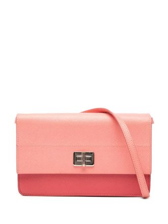 Prada 2010-2025 Saffiano Turn Lock Wallet on Strap crossbody bag - Pink