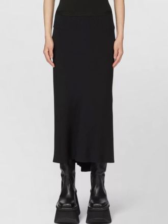 Rick Owens ribbed asymmetric high-rise midi skirt