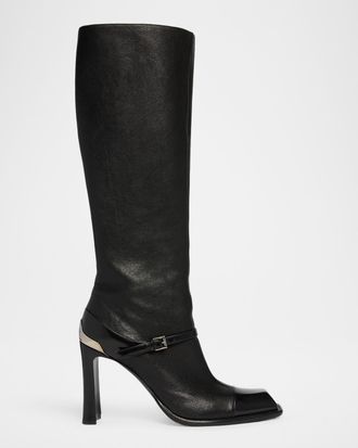 Alexander McQueen 95mm Niko Leather Knee-High Boots