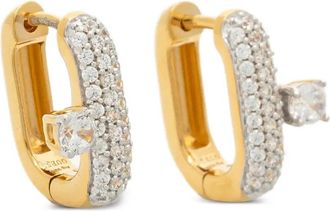 Guess Co embellished hoop earrings - Goud