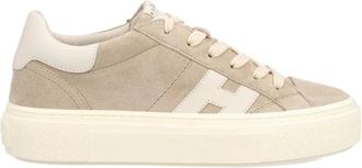 Hogan Crosswind Platform Sneakers - Dames - Sneakers - Beige - 36 1/2 EU - Leer - Schoenen