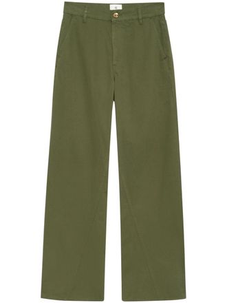 Anine Bing Briley curved-seam twill trousers - Green