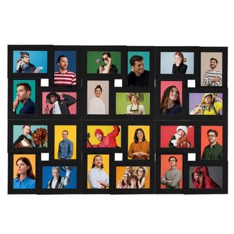 Berkfield Home Collage Photo Frame for 24x(13x18 cm) Picture Black MDF | Size: 13x18 cm