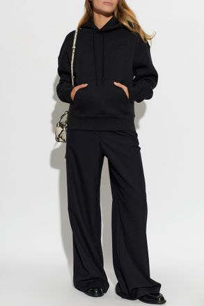 Ami Cotton Hooded Sweatshirt, Womens, Black