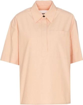 Jil Sander Overhemden, Dames, Roze, M, Katoen, Roze Katoenen Overhemd Chic Ontwerp