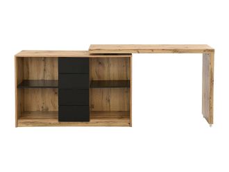 VENTE-UNIQUE.COM Escritorio madera negro, color natural claro