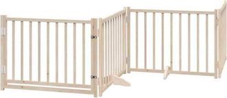 vidaXL Puerta Para Perros Plegable 4 Paneles Madera De Abeto 320 Cm Vidaxl