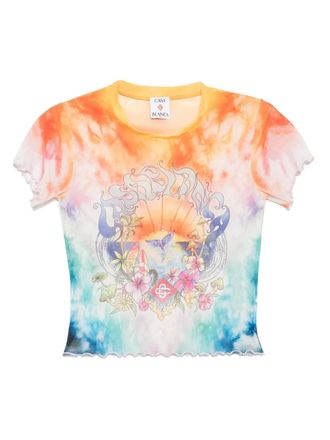 Casablanca printed mesh T-shirt - Blue