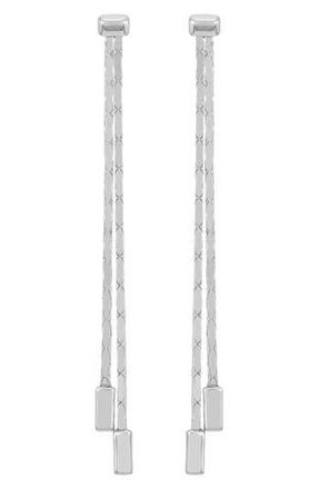 Vince Camuto Double Chain Linear Drop Earrings in Silver Tone at Nordstrom Rack