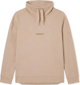 Freddy Felpa Regular Donna con Collo Alto e Fondo Asimmetrico