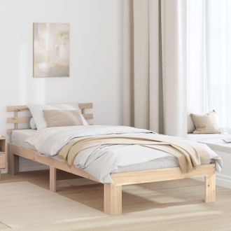 Berkfield Home Natural Pine Wood Bed Frame Natural Solid Pine wood 100 x 200 cm in Brown