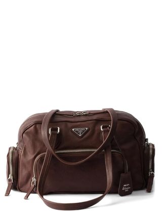 Prada Borsa tote grande in pelle - Marrone