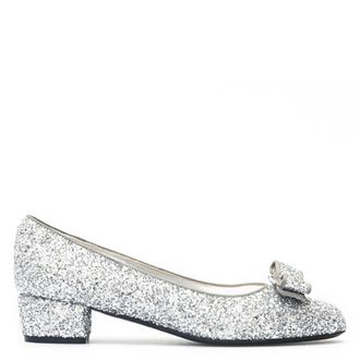 Ferragamo Salvatore Ferragamo Vara Bow Glitter Pump Shoes, Brand Size 5.5