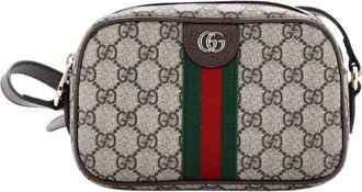 Gucci Ophidia Camera Bag Gg Coated Canvas And Leather Small (Authentic Pre- Loved)