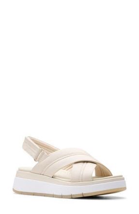 Clarks Tuscan Crisscross Slingback Sandal in Cream Leather at Nordstrom Rack, Size 8.5