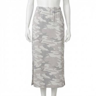 Z Supply Ava Skirt In White/grey Camo