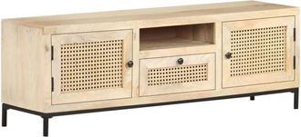 vidaXL Vidaxl - tv Cabinet 120x30x40 cm Solid Mango Wood and Natural Cane