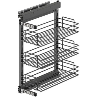 Emuca Emuca - Carro Extra&iacute;ble Titanestar Con Cierre Suave, M&oacute;dulo 300mm, Acero, Gris Antracita