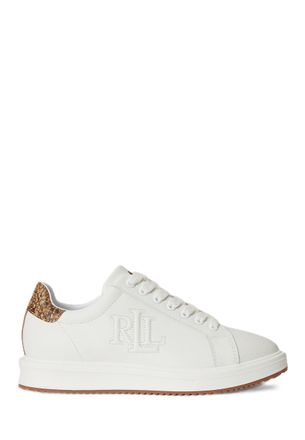Ralph Lauren Textured Snakeskin Accent Low-Top Sneakers