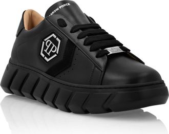 Philipp Plein Nappa Leather Lo-Top Sneakers Hexagon