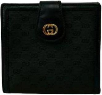 Gucci Pre-owned Portemonnee (bi-fold) - Dames - Vintage Accessoires - Zwart - ONE Size - Leer - Vintage
