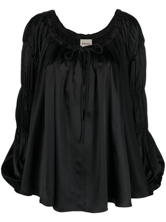 Khaite Blusa Lenny con scollo rotondo - Nero
