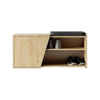 Dmora Zapatero Neneng, Mueble Para 8 Pares, 2 Estantes, 1 Puerta, 104x47x37h Cm, Roble Marr&oacute;n