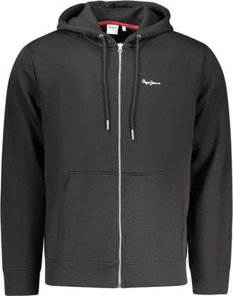 Pepe Jeans London Polo Shirt met Lange Mouwen - Heren - Vesten met rits - Zwart - S - Katoen - Hoodies & sweatvesten
