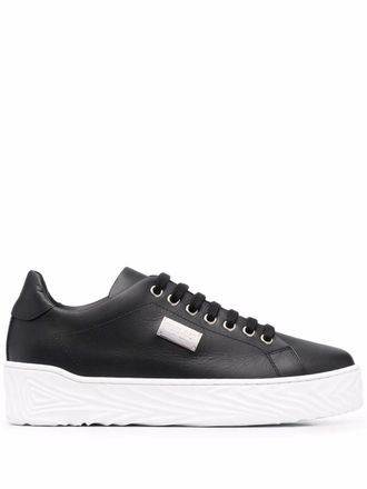 Philipp Plein logo-plaque low-top sneakers - women - Leather - 40 - Black