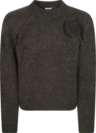 Rotate Floral Textured Knit Sweater