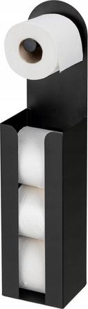 WENKO Agira Portarrollos De Papel Higi&eacute;nico Negro Mate Acero