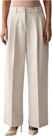 Fracomina Palazzo Broek - Dames - Wijde Broeken - Beige - 2XS - Broeken