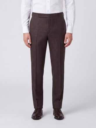 Lardini Slim Fit Virgin Wool Tailored Trousers with Off-Centre Closure