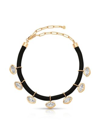 Ettika Womens Midnight Crystal Choker In Black