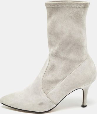 Stuart Weitzman Grey Suede Ankle Booties