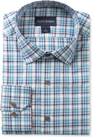 Scott Barber Mens Organic Button Down Shirt In Teal