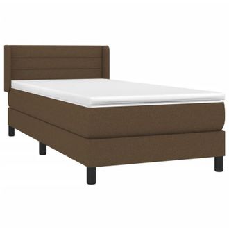 vidaXL Cama Box Spring Con Colch&oacute;n Tela Marr&oacute;n Oscuro 100x200 Cm Vidaxl