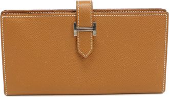 Herm&egrave;s Gold Epsom Leather Long Wallet (Bi-Fold) (Pre-Owned)