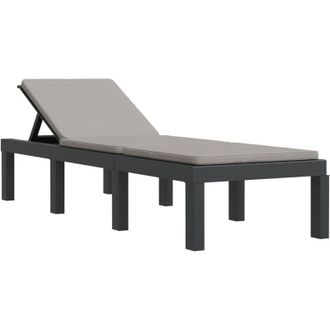 vidaXL Tumbona Con Cojines Pp Gris Antracita Vidaxl