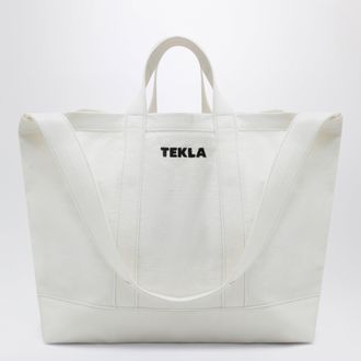 Tekla White cotton beach bag