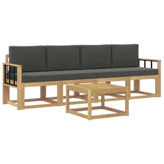 vidaXL Conjunto De Sof&aacute;s De Exterior 5 Pcs Blanco Y Antracita Vidaxl