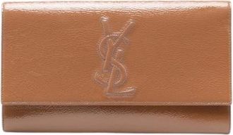 Saint Laurent Pre-owned Clutches, female, Brown, Size: ONE SIZE Pre-owned Patent Leather Clutch