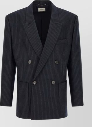 Saint Laurent pinstriped double-breasted wool blazer
