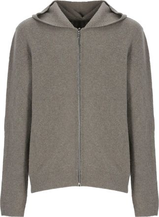 Rick Owens Grey Textured Hooded Sweatshirt