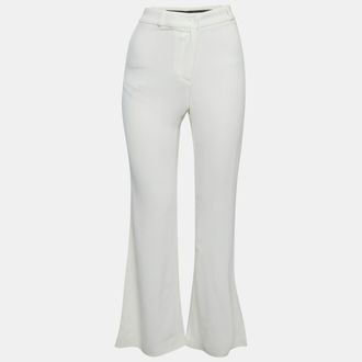 Roberto Cavalli White Crepe Flared Leg Pants