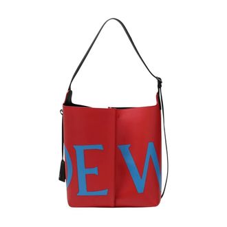 Loewe Tassen, Dames, Rood, ONE Size, Leer, Bilbao Bucket