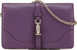 Gucci Borsa a spalla Piston Broadway in pelle di vitello zigrinata 2000-2015 - Viola